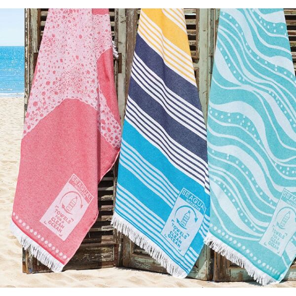 Clean Ocean Towel geweven logo 100x170 cm 280 gr RPET+recycle